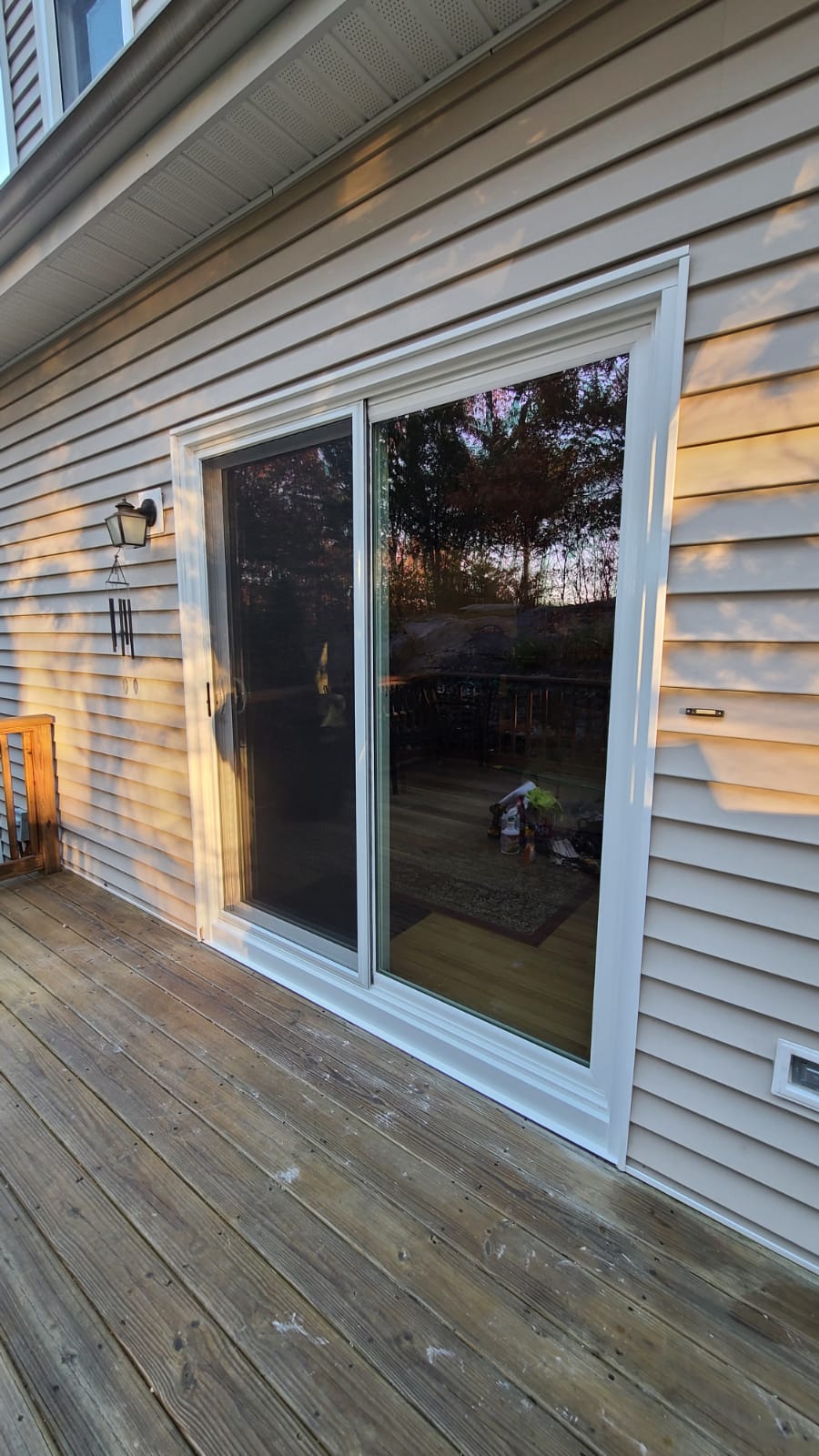 New sliding glass door after installation