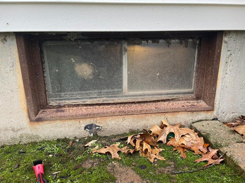 Basement window before replacement