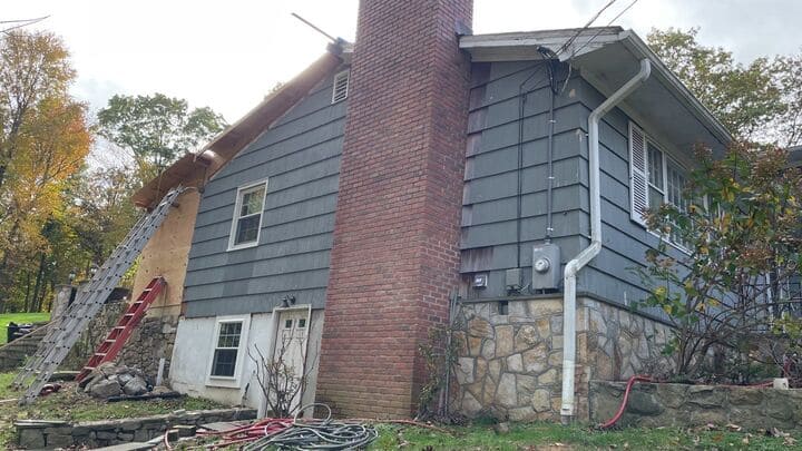 Old siding before replacement