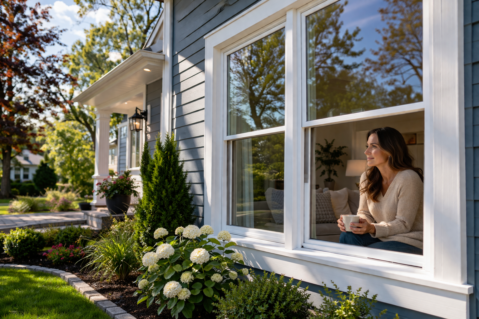 Cozy home with peaceful garden view